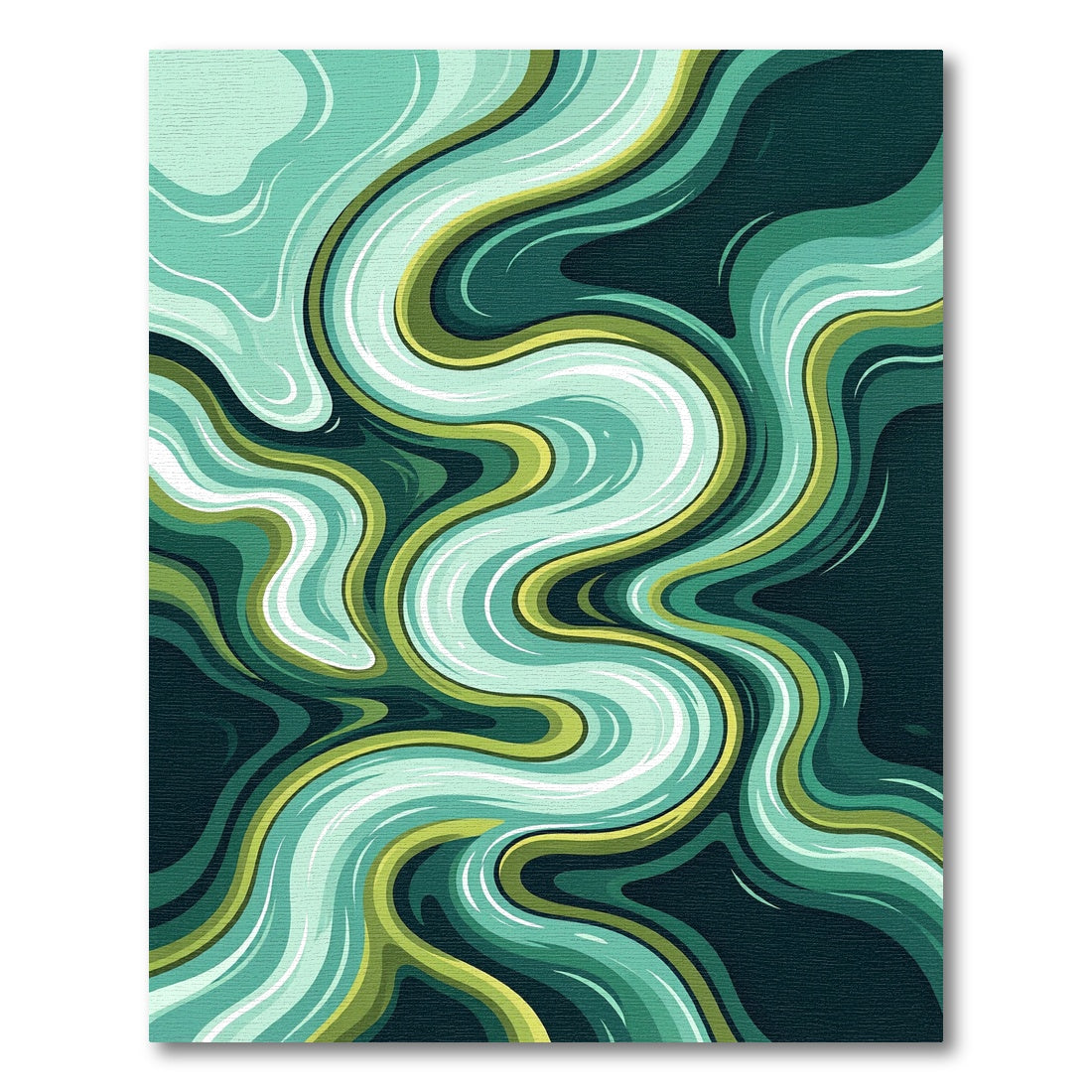 Aqua Green Wavy Flow Rug