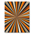 Retro Tangerine Sunburst Radial Rug