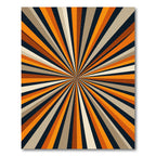 Retro Tangerine Sunburst Radial Rug