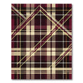 Deep Burgundy Yellow Plaid Lines Rug