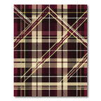 Deep Burgundy Yellow Plaid Lines Rug