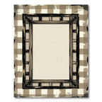 Rustic Beige Plaid Timber Frame Rug