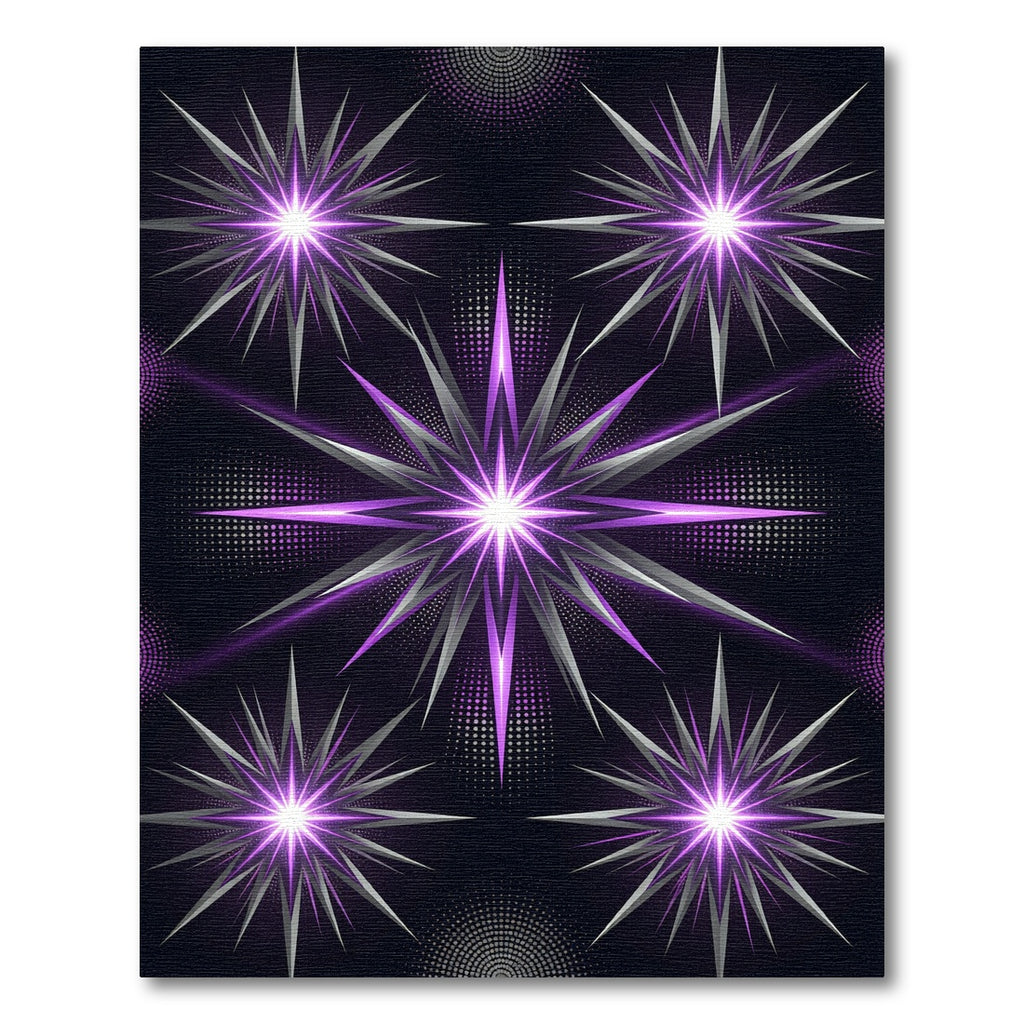 Radiant Purple Celestial Starburst Aglow Rug