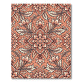 Coral Blooming Floral Medallion Rug