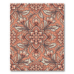 Coral Blooming Floral Medallion Rug