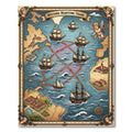 Antique Sailing Ships Maritime Map Rug