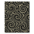 Black Cream Swirling Marble Lines Rug