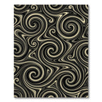 Black Cream Swirling Marble Lines Rug