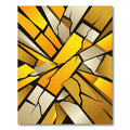 Golden Shattered Geometric Abstract Blocks Rug