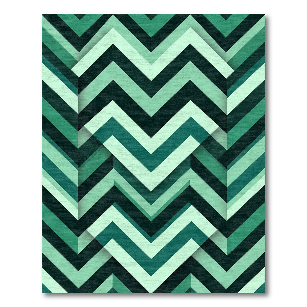 Deep Teal Chevron Layered Rug