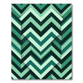 Deep Teal Chevron Layered Rug