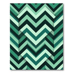 Deep Teal Chevron Layered Rug