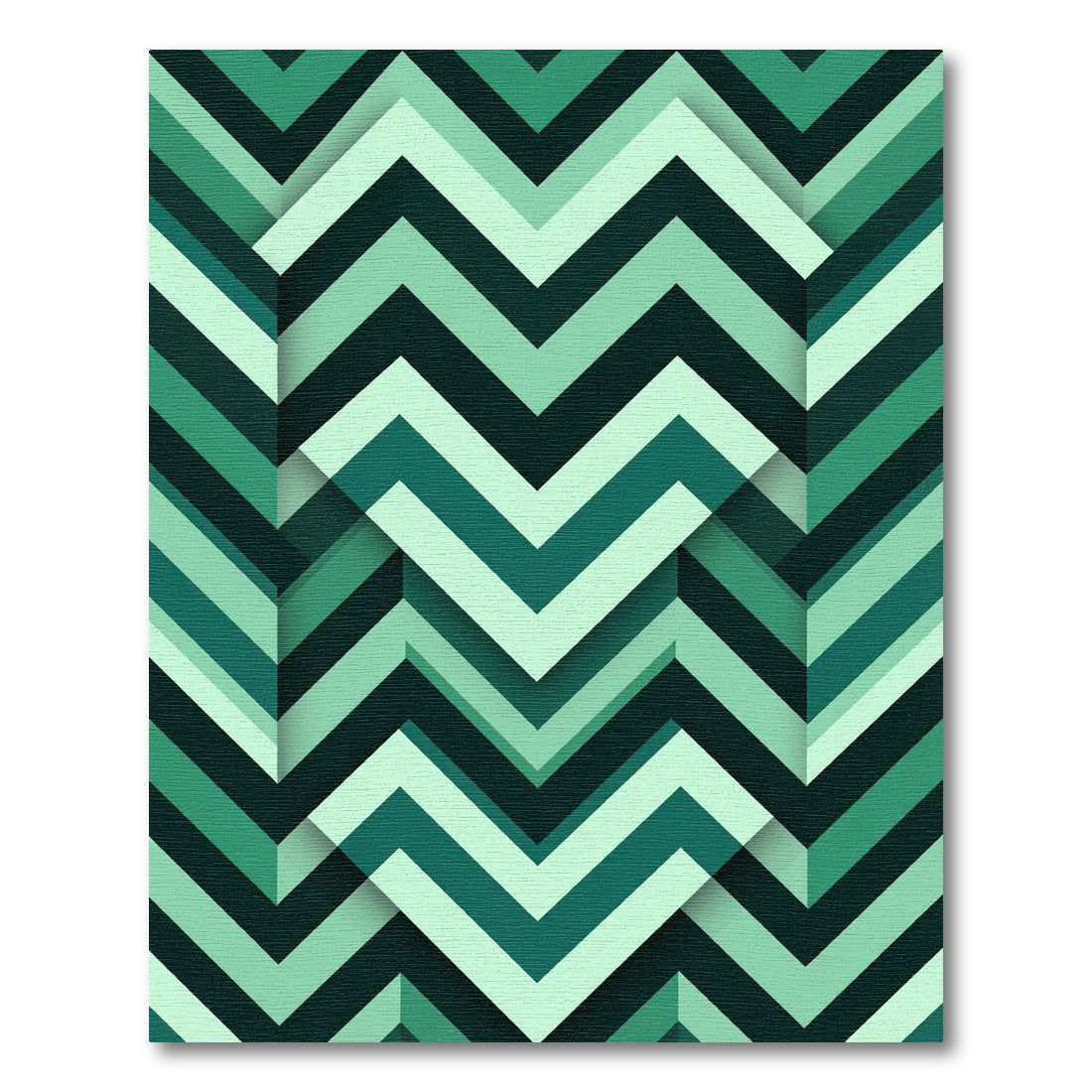 Deep Teal Chevron Layered Rug