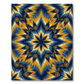 Bold Blue Yellow Tribal Sunburst Rug