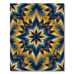 Bold Blue Yellow Tribal Sunburst Rug