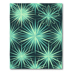 Mid-Century Teal Starburst Geometric Rug