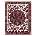 Elegant Deep Red Floral Mandala Art Rug