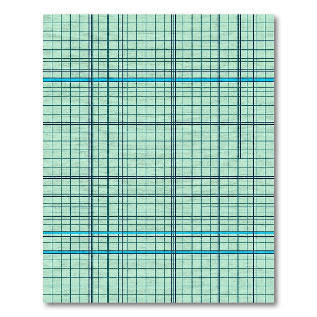 Sage Green Grid Plaid Geometric Teal Rug