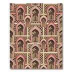 Pink Geometric Archway Palm Night Rug