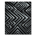 Chrome Black Geometric Maze Rug
