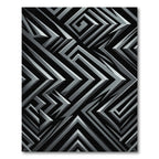 Chrome Black Geometric Maze Rug