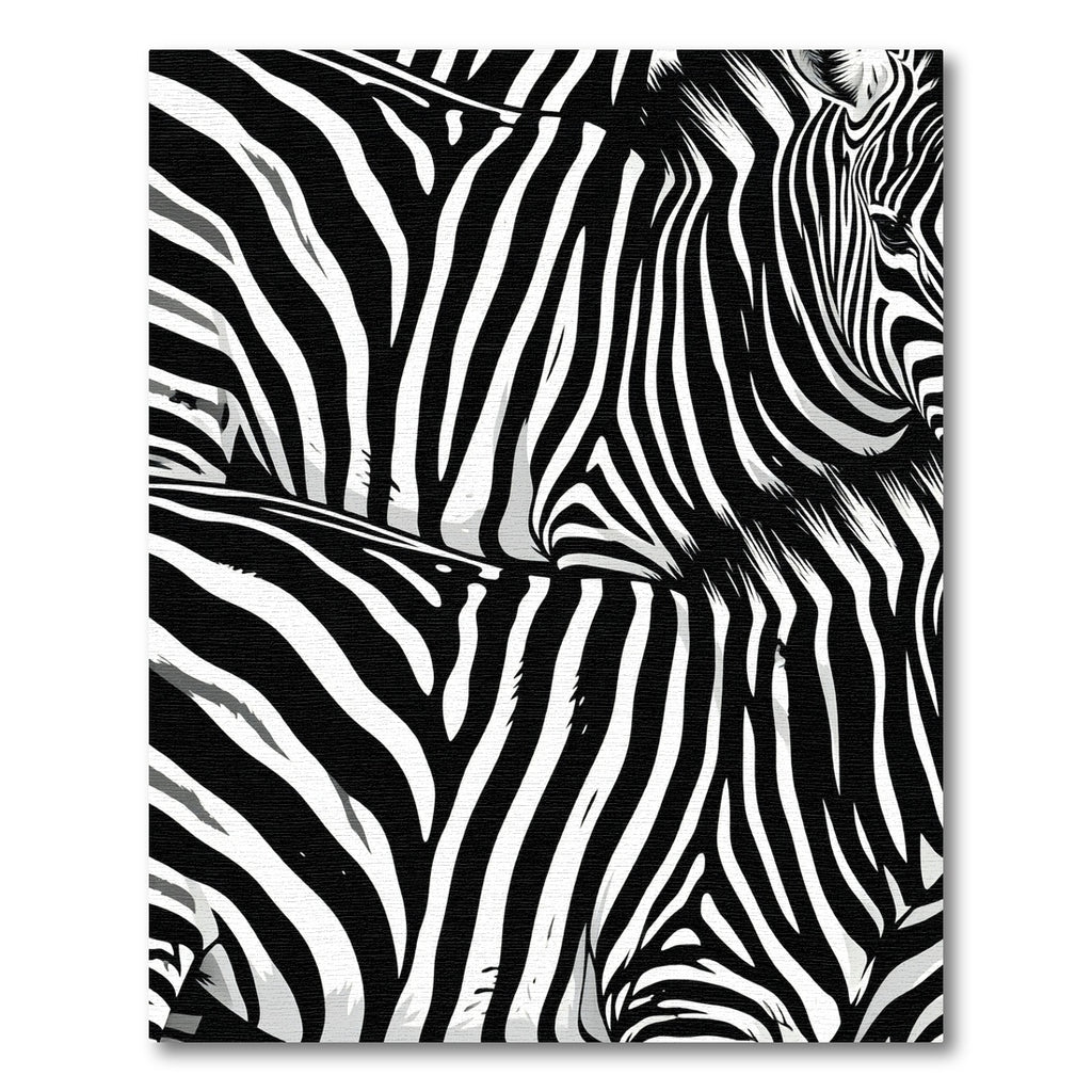 Bold Black White Equine Stripes Rug
