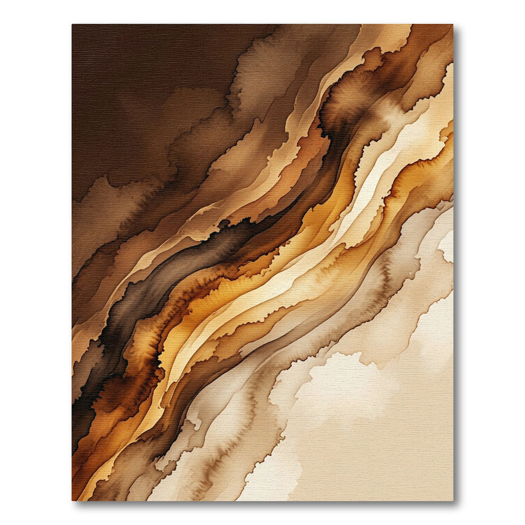 Earthy Waves Watercolor Flow Rug