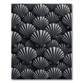 Metallic Silver Art Deco Scalloped Shell Rug