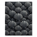Metallic Silver Art Deco Scalloped Shell Rug