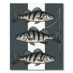 Striped Perch Fish Monochrome Art Rug