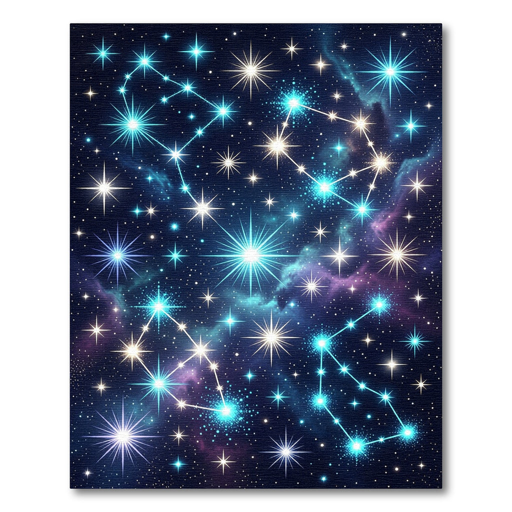 Celestial Blue Starry Constellation Rug