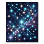 Celestial Blue Starry Constellation Rug