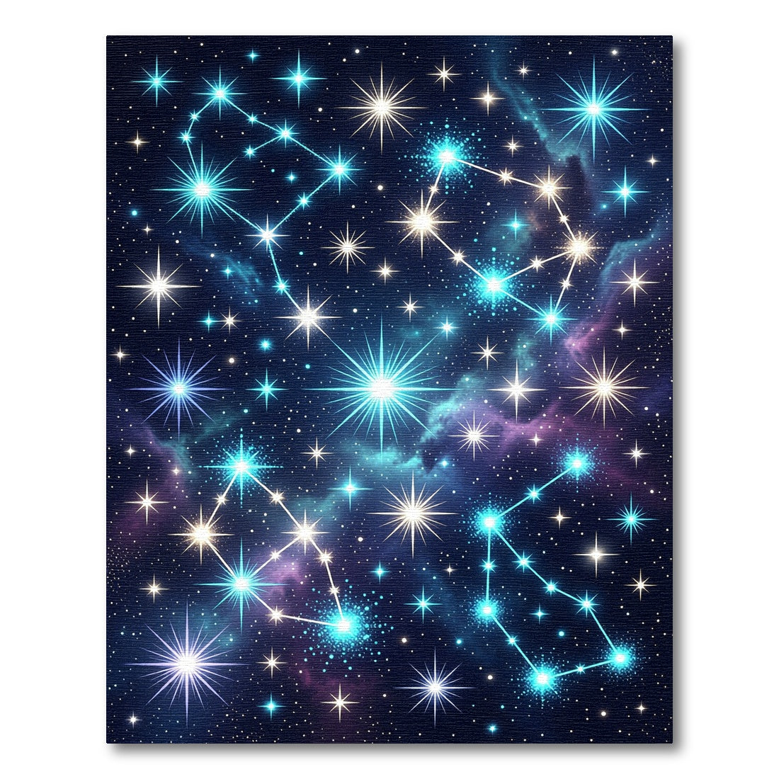 Celestial Blue Starry Constellation Rug