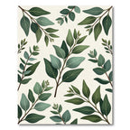 Green Eucalyptus Leaf Botanical Sprigs Rug
