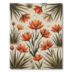 Botanical Amber Orange Desert Flower Area Rug