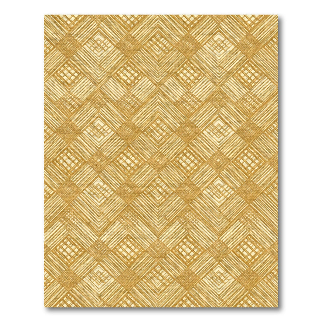 Golden Geometric Lattice Textured Weave Rug