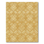 Golden Geometric Lattice Textured Weave Rug