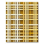 Modern Gold Cream Layered Grid Rug