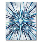 Frozen Stellar Blue Geometric Crystal Burst Rug