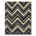 Elegant Black Gold Geometric Chevron Rug