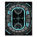 Futuristic Neon Blue Athletic Stadium Arena Rug
