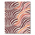 Burgundy Cream Dappled Stripe Wave Rug