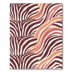 Burgundy Cream Dappled Stripe Wave Rug