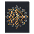 Dark Gold Floral Swirl Mandala Rug