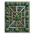 Lush Emerald Botanical Frame Rug