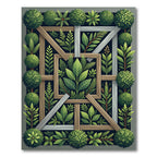 Lush Emerald Botanical Frame Rug