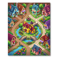 Whimsical Storybook Village Garden Landscape Rug