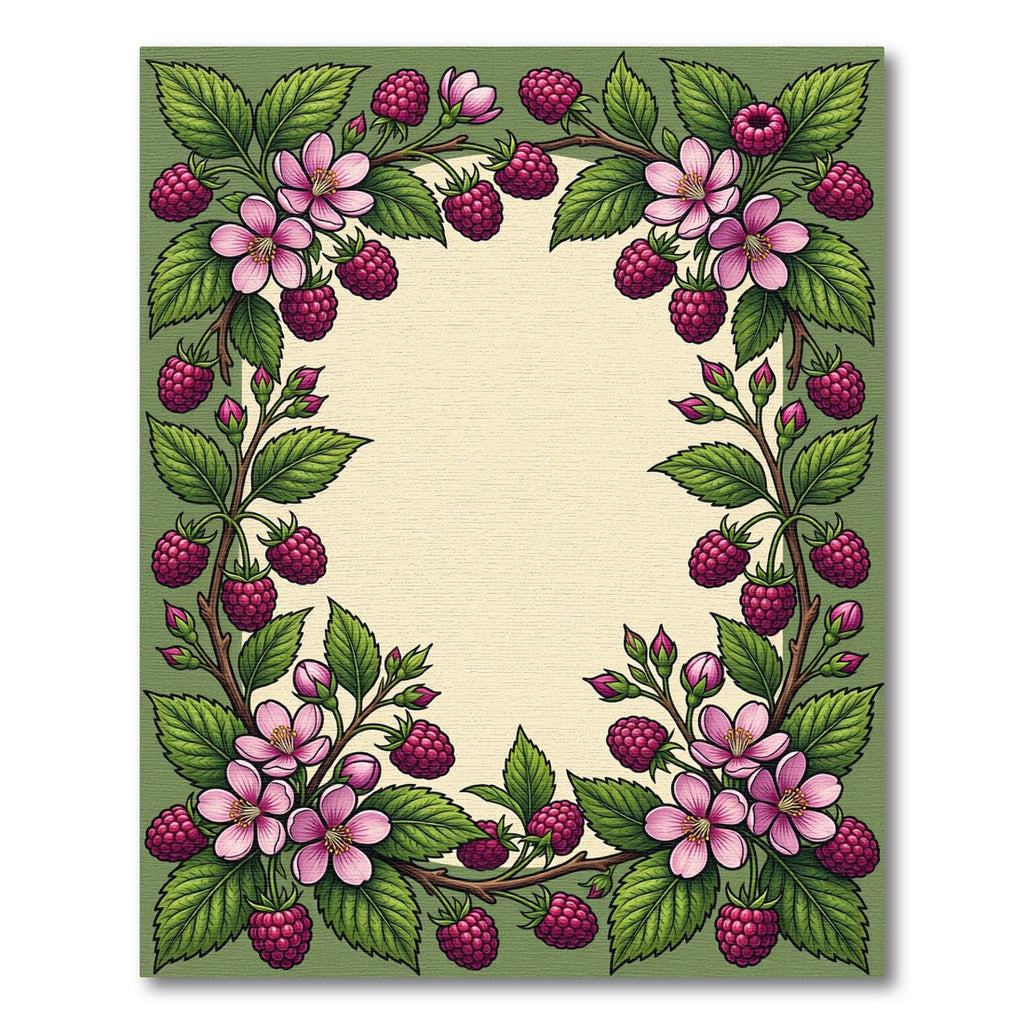 Pink Blossom Raspberry Garden Frame Rug