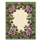 Pink Blossom Raspberry Garden Frame Rug