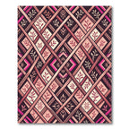 Warm Burgundy Boho Lattice Leaf Trellis Rug